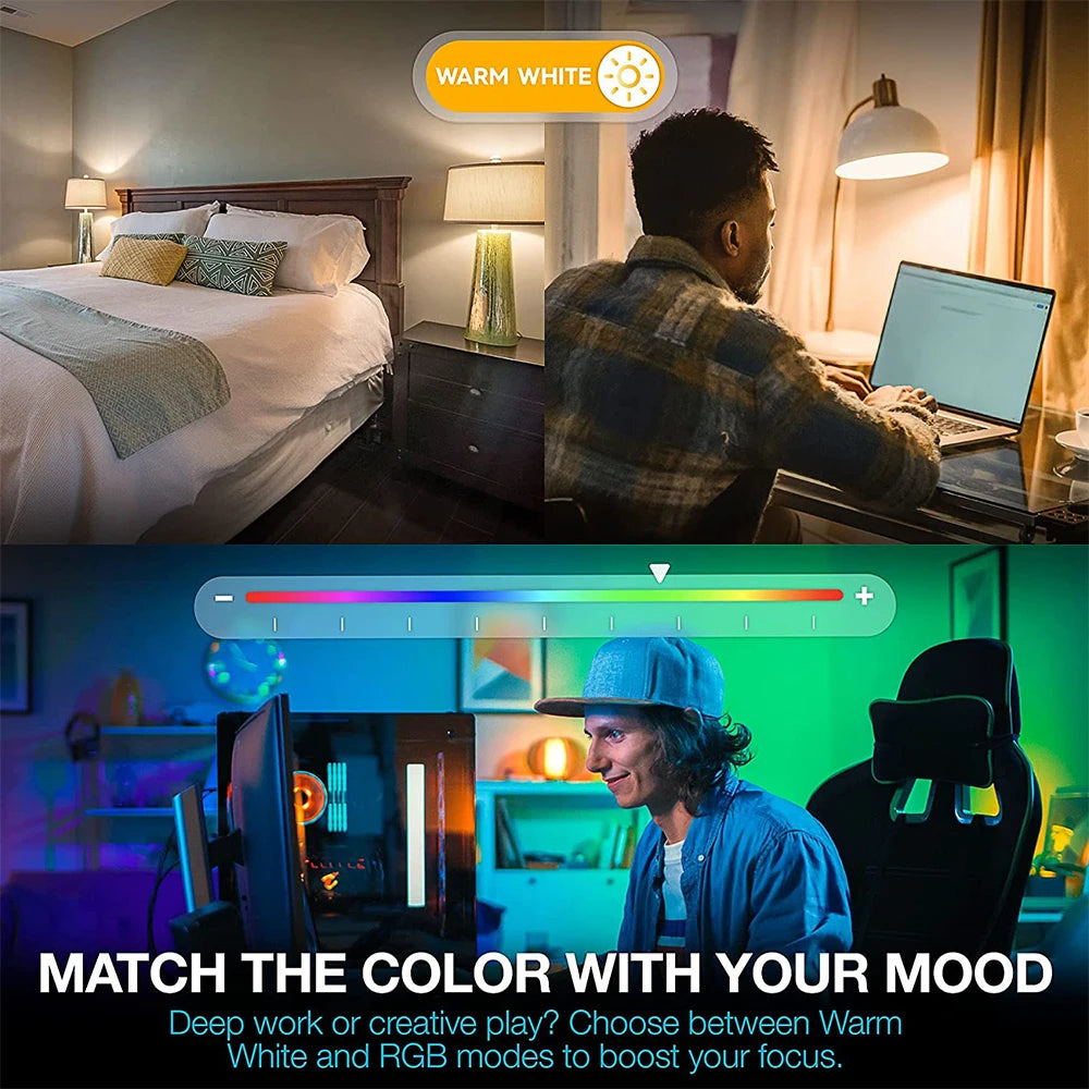E27 LED Smart Bulb Bluetooth 4.0 WiFi Tuya APP Control Dimmable 15W RGB+CW+WW Light Bulb for Home Bedroom Hotel Bar Party Decor